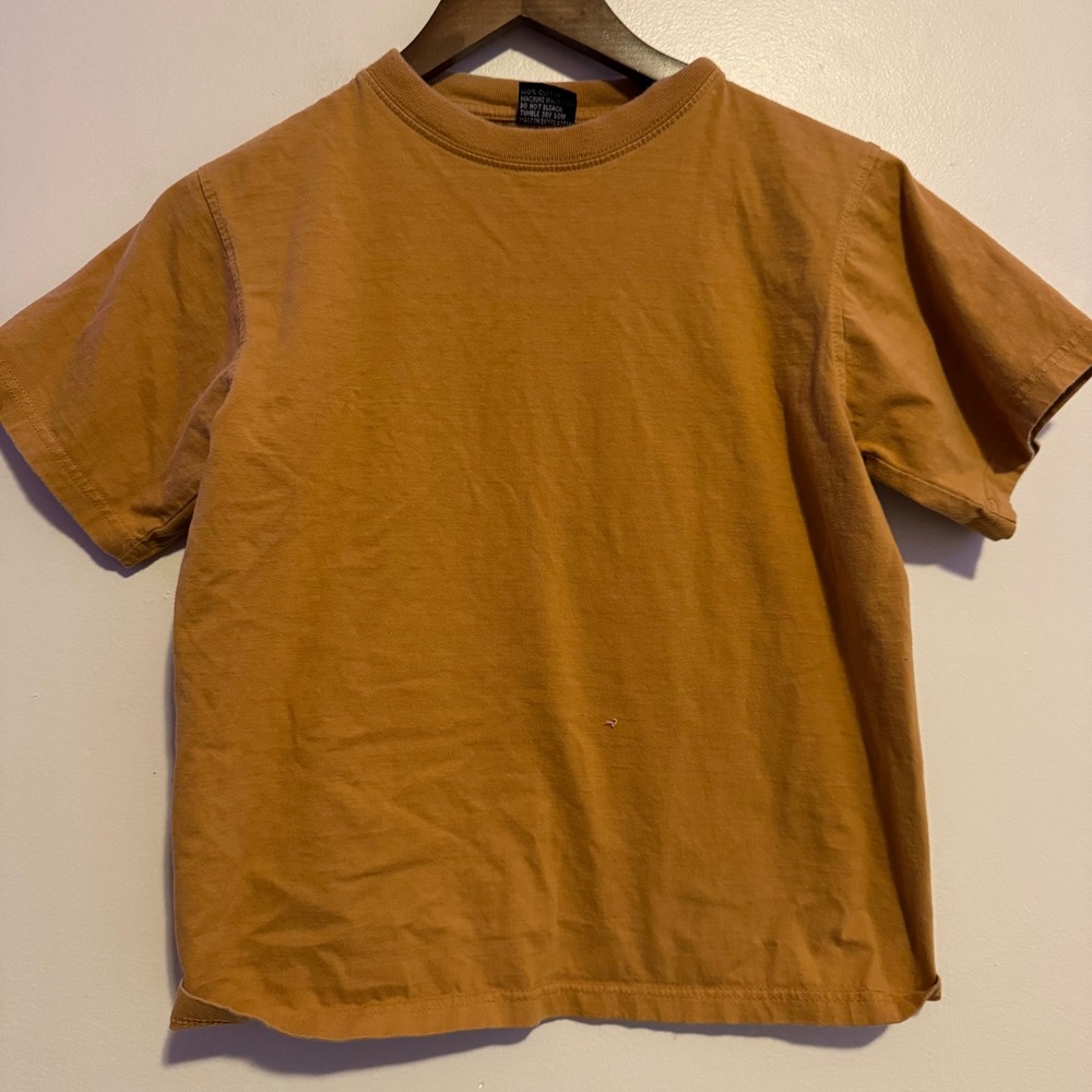 Women's Rust Orange Short Sleeve Basic Crew Neck T Shirt S Medium Boho Indie